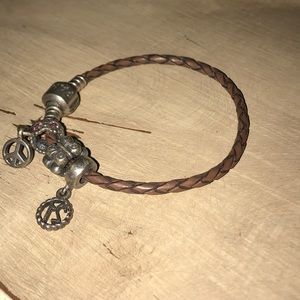 Pandora Jewelry - Pandora Leather Charm Bracelet! Pandora Jewelry - Pandora Leather Charm Bracelet!